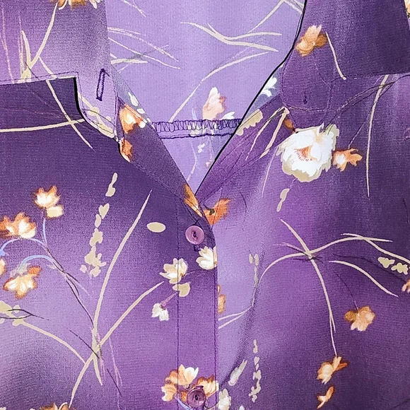 MG Floral Purple Blouse Size 22W/42 New With tags - Picture 2 of 5